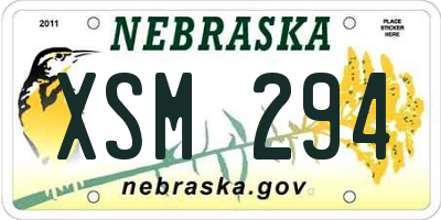 NE license plate XSM294