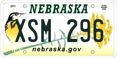 NE license plate XSM296