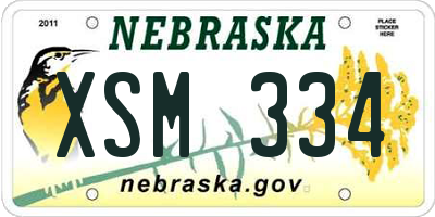 NE license plate XSM334