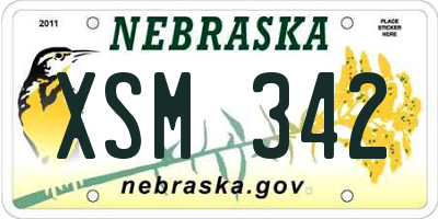 NE license plate XSM342