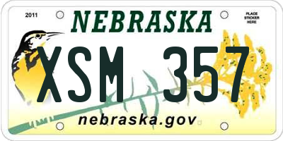 NE license plate XSM357