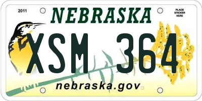 NE license plate XSM364