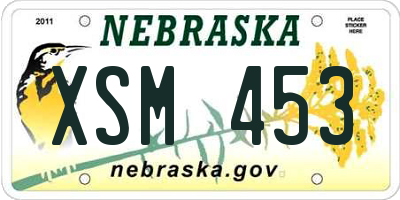 NE license plate XSM453