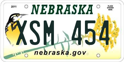 NE license plate XSM454