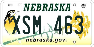 NE license plate XSM463