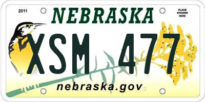 NE license plate XSM477