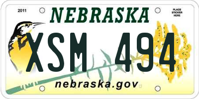 NE license plate XSM494