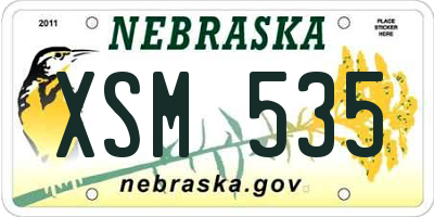 NE license plate XSM535