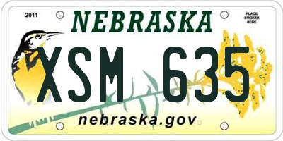 NE license plate XSM635