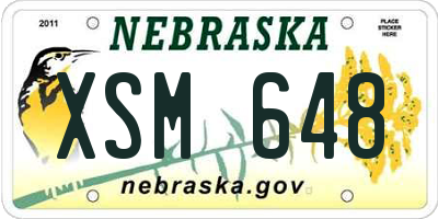 NE license plate XSM648