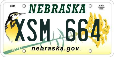 NE license plate XSM664