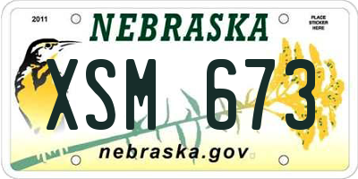 NE license plate XSM673