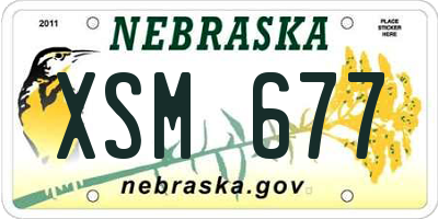 NE license plate XSM677