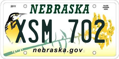 NE license plate XSM702