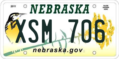 NE license plate XSM706