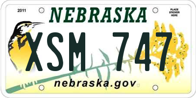 NE license plate XSM747