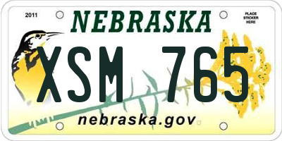 NE license plate XSM765