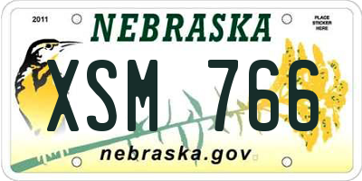 NE license plate XSM766