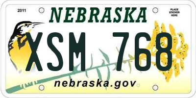 NE license plate XSM768