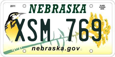 NE license plate XSM769