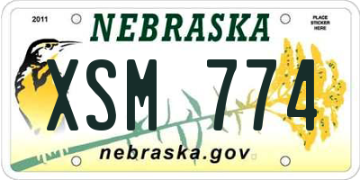 NE license plate XSM774