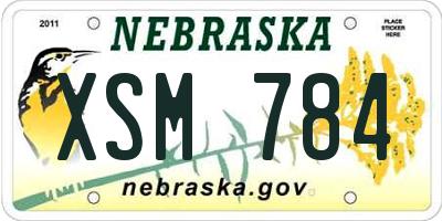 NE license plate XSM784
