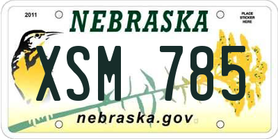 NE license plate XSM785