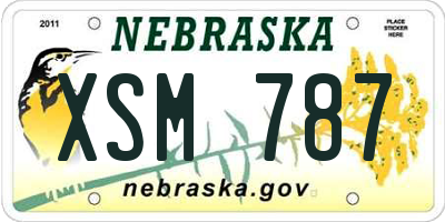 NE license plate XSM787