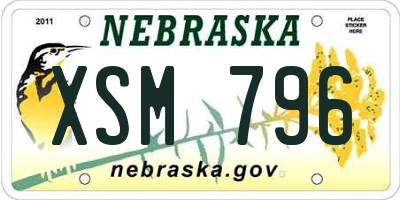 NE license plate XSM796