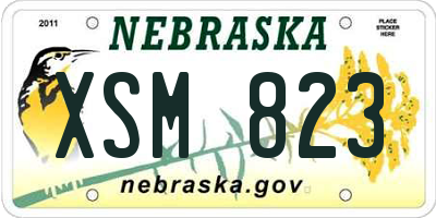 NE license plate XSM823
