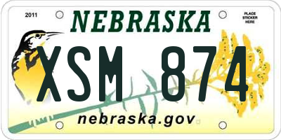 NE license plate XSM874