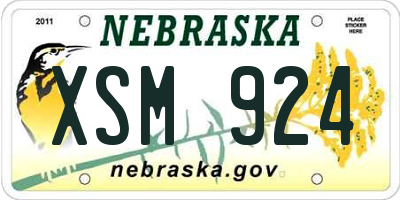 NE license plate XSM924