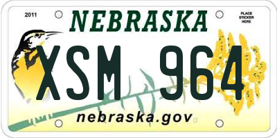 NE license plate XSM964
