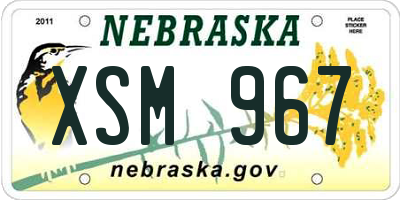 NE license plate XSM967