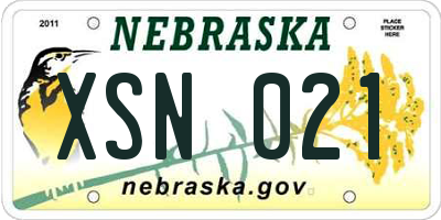 NE license plate XSN021