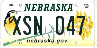 NE license plate XSN047
