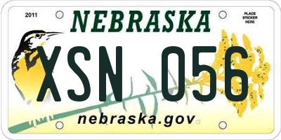 NE license plate XSN056