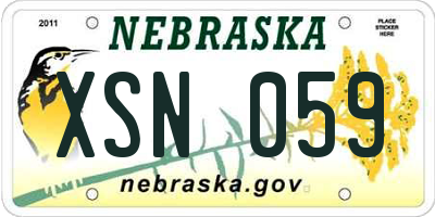 NE license plate XSN059