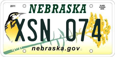 NE license plate XSN074