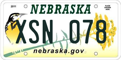 NE license plate XSN078