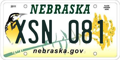 NE license plate XSN081