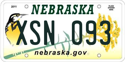 NE license plate XSN093