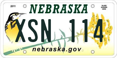 NE license plate XSN114