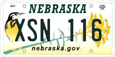 NE license plate XSN116