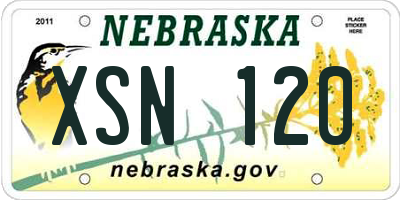 NE license plate XSN120