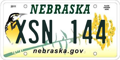 NE license plate XSN144