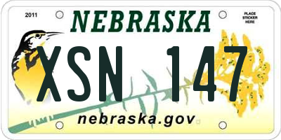 NE license plate XSN147