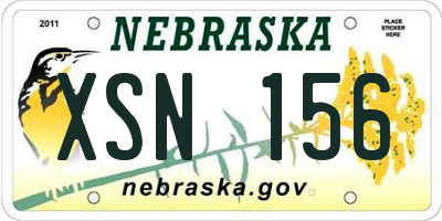 NE license plate XSN156