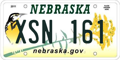 NE license plate XSN161