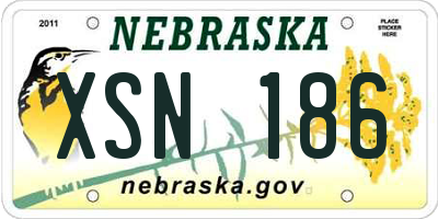 NE license plate XSN186